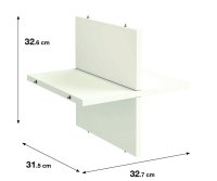 Полка крестовая для стеллажа Spaceo KUB 32.7x31.5 см ЛДСП цвет белый