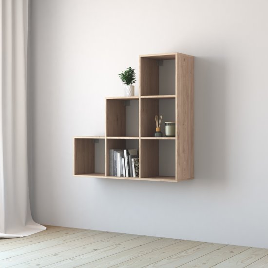 Стеллаж Spaceo KUB 123K 6 секций 104.8x104.9x31.7 см ЛДСП цвет гикори джексон