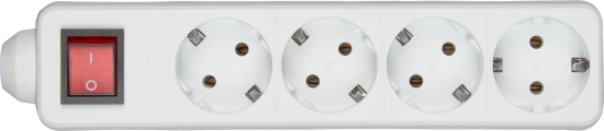 Колодка для удлинителя Защита Про 4 розетки с заземлением 3500 Вт цвет белый
