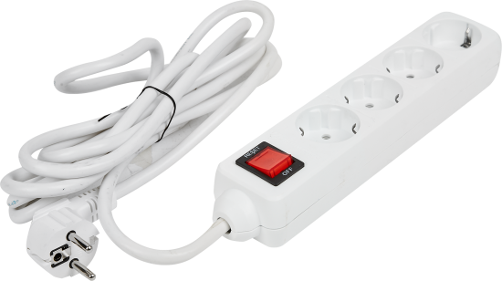 Сетевой фильтр Защита Про 4 розетки с заземлением 3x0.75 мм 3 м 3500 Вт цвет белый