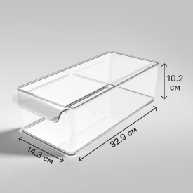 Органайзер Berossi 14.3x10.2x32.9 см 3.7 л полиэтилен без крышки цвет прозрачный