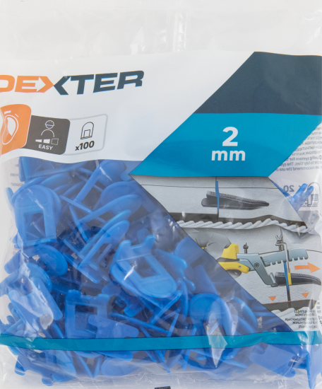 Зажим для выравнивания плитки Dexter СВП 2 мм 100 шт