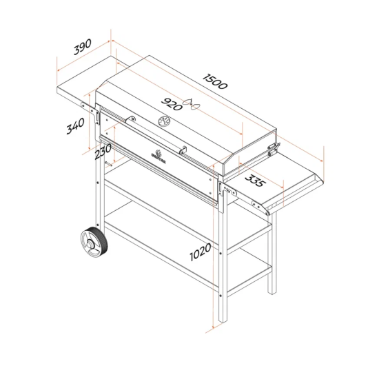 Мангал Gratar Professional P 3001 153x90x52 см сталь