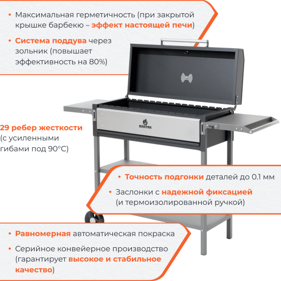Мангал Gratar Professional P 3001 153x90x52 см сталь