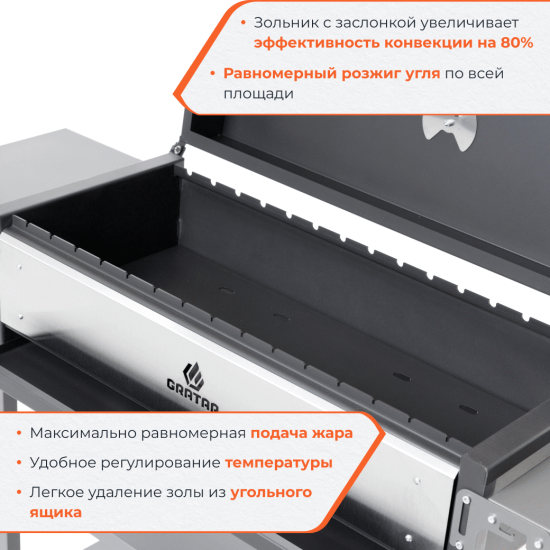 Мангал Gratar Professional P 3001 153x90x52 см сталь