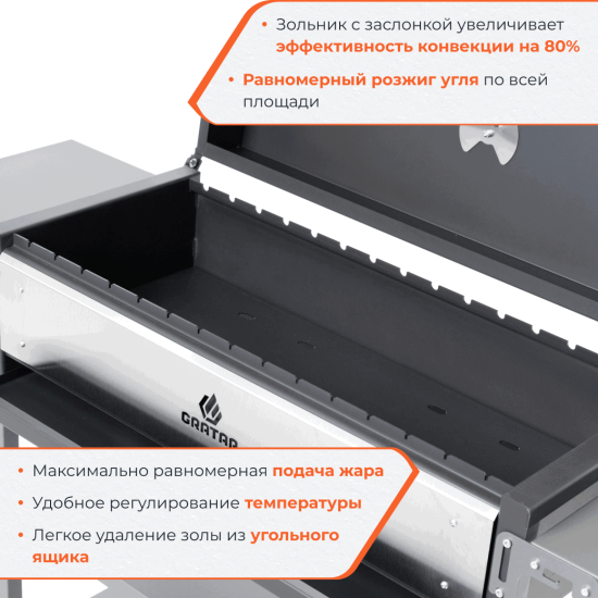 Мангал Gratar Professional P 3001 153x90x52 см сталь