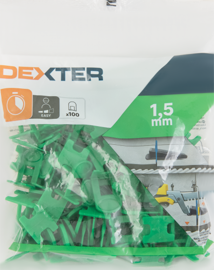 Зажим для выравнивания плитки Dexter СВП 1.5 мм 100 шт.