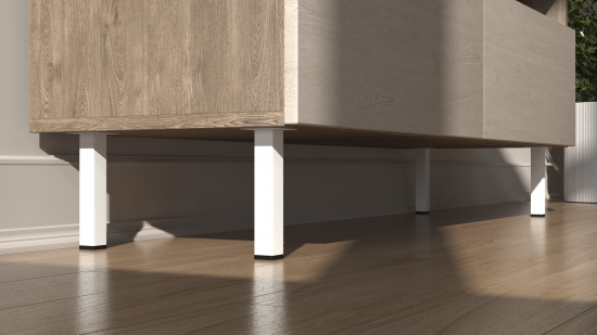 Ножка для мебели квадратная 25x25 мм высота 150 мм белая