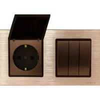 Трехклавишный выключатель + розетка Vesta Electric Комплект-2