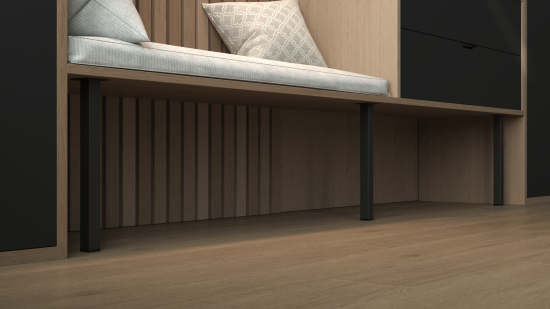 Ножка для мебели квадратная 25x25 мм высота 400 мм черная