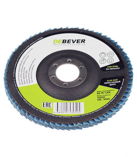 Круг лепестковый по металлу/древесине Debever 125х22,2 мм P40 торцевой (FDC125Z40/524)