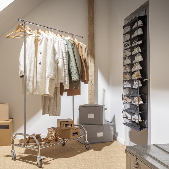 Органайзер для обуви подвесной Spaceo 59x160x15.2 см полиэстер цвет чёрный