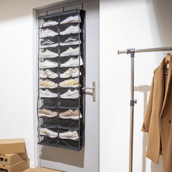 Органайзер для обуви подвесной Spaceo 59x160x15.2 см полиэстер цвет чёрный