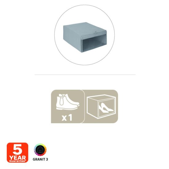 Коробка для обуви Spaceo 28x15x35 см полипропилен цвет гранит