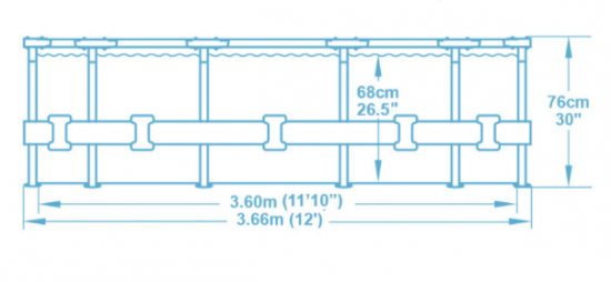 Бассейн каркасный Bestway 56416 BW 366x76 см