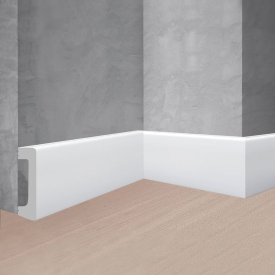 Ударопрочный влагостойкий напольный плинтус под покраску Stenopol УПАК C7235