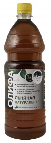 Олифа льняная Mighty Oak натуральная 1 л