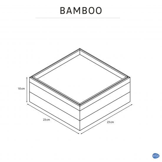 Коробка квадратная Sensea Bamboo 23x10x23 см
