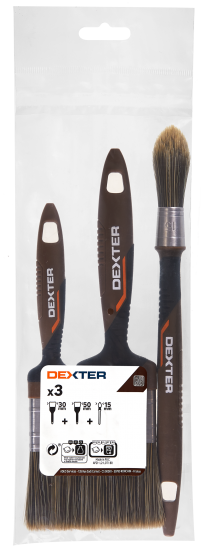 Набор кистей для лаков и антисептиков Dexter 3 шт