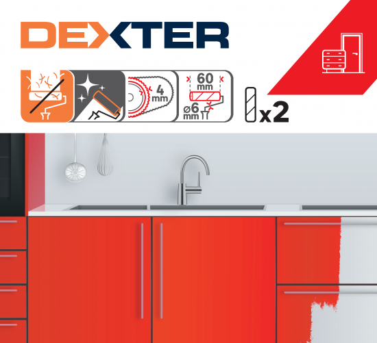 Мини-валик сменный для лака Dexter 60 мм 2 шт