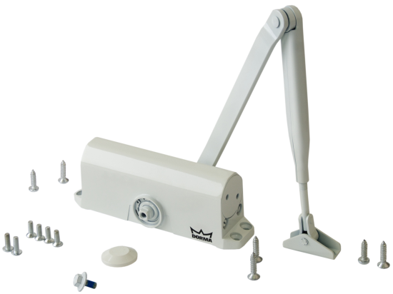 Доводчик дверной Dorma TS-77 EN3 максимальная нагрузка 60 кг алюминий цвет белый