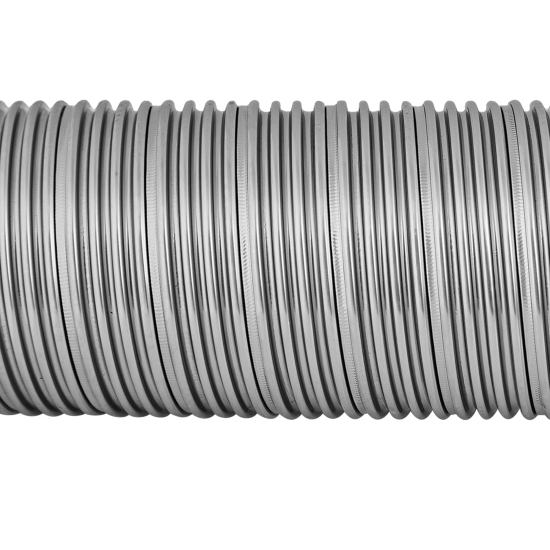 Труба для дымохода гофрированная Промтехнологии D80 1500x80 мм нержавеющая сталь 0.1 мм