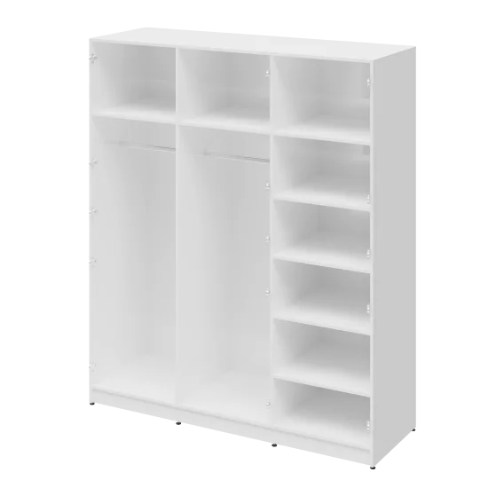 Шкаф распашной Турин Комфорт 3720 с 3 дверями 180x213x60 см ЛДСП цвет белый