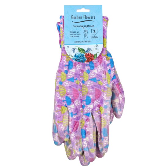Перчатки садовые GARDEN FLOWERS GF-PN-02L размер L