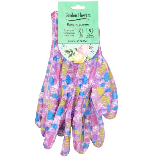 Перчатки садовые GARDEN FLOWERS GF-PN-02М размер М