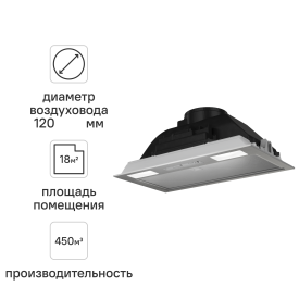 Вытяжка встраиваемая Elikor Breeze 52 см цвет нержавеющая сталь