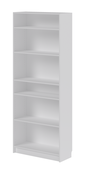 Стеллаж Буккер 80 6 полок 80x201x31.7 см ЛДСП цвет белый