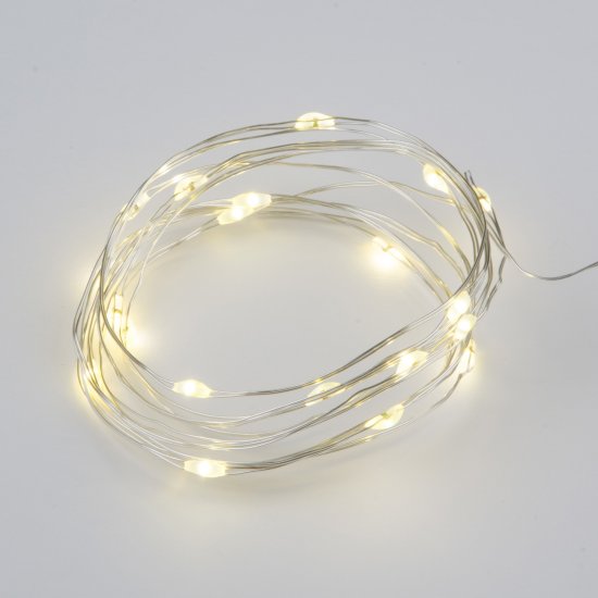 Гирлянда светодиодная роса Uniel на батарейках 2 м 20 LED теплый белый свет