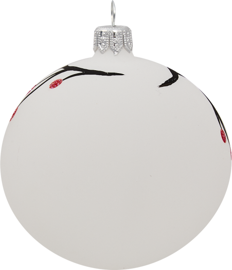 Шар ёлочный «Снегирь в рябине» 85 мм