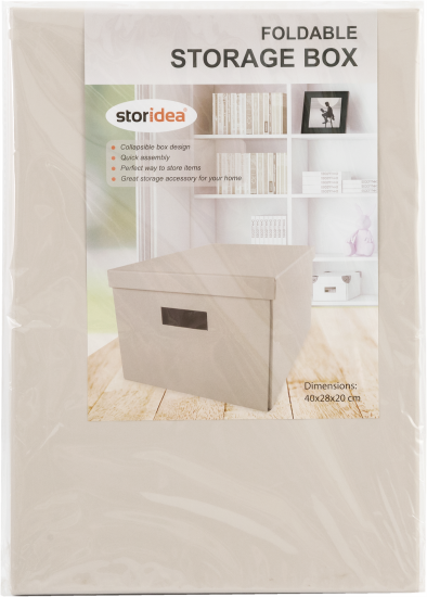 Коробка складная 40x28x20 см картон цвет бежевый