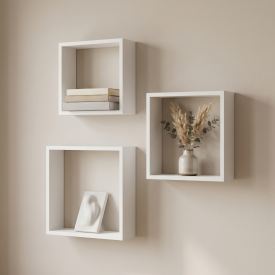 Полка настенная Spaceo 24x24 см/27x27 см/30x30 см МДФ цвет белый 3 шт