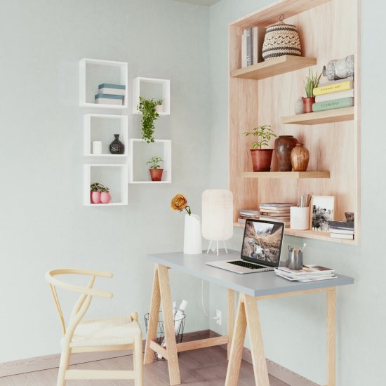 Полка настенная Spaceo 24x24 см/27x27 см/30x30 см МДФ цвет белый 3 шт