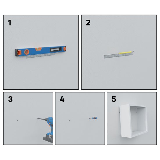 Полка настенная Spaceo 24x24 см/27x27 см/30x30 см МДФ цвет белый 3 шт