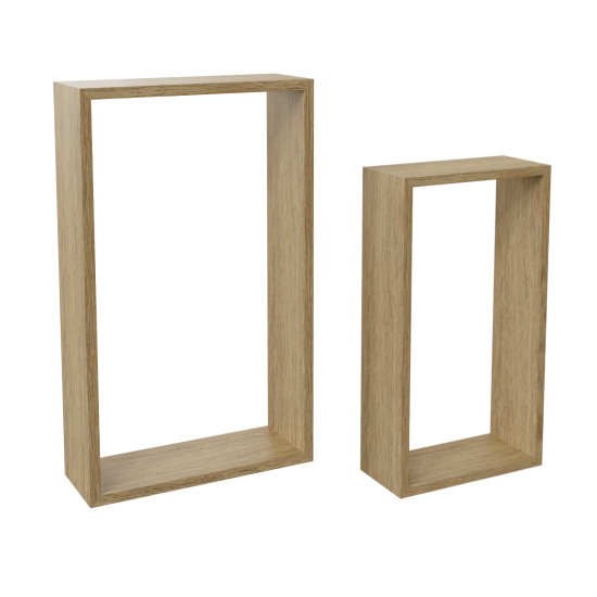 Полка настенная Spaceo 45x27 см/40x22 см МДФ цвет натуральный дуб 2 шт