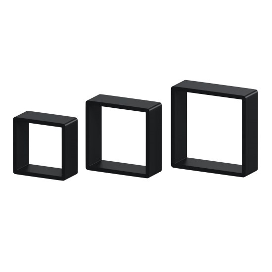 Полка настенная Spaceo 20x20 см/24x24 см/28x28 см МДФ цвет чёрный 3 шт