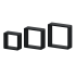 Полка настенная Spaceo 20x20 см/24x24 см/28x28 см МДФ цвет чёрный 3 шт