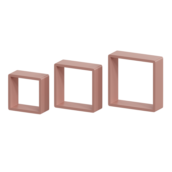 Полка настенная Spaceo 20x20 см/24x24 см/28x28 см МДФ цвет розовый 3 шт