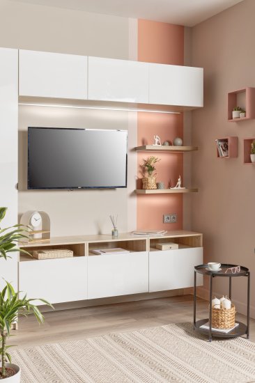 Полка настенная Spaceo 20x20 см/24x24 см/28x28 см МДФ цвет розовый 3 шт