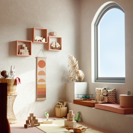 Полка настенная Spaceo 20x20 см/24x24 см/28x28 см МДФ цвет розовый 3 шт