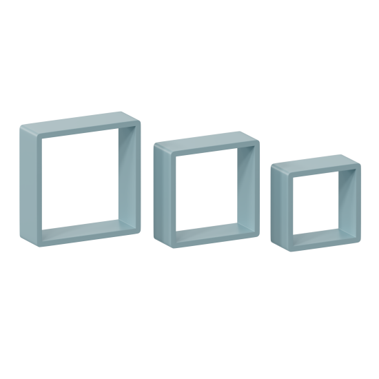 Полка настенная Spaceo 20x20 см/24x24 см/28x28 см МДФ цвет синий 3 шт