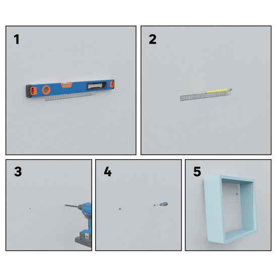 Полка настенная Spaceo 20x20 см/24x24 см/28x28 см МДФ цвет синий 3 шт