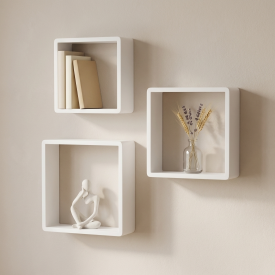 Полка настенная Spaceo 20x20 см/24x24 см/28x28 см МДФ цвет белый 3 шт