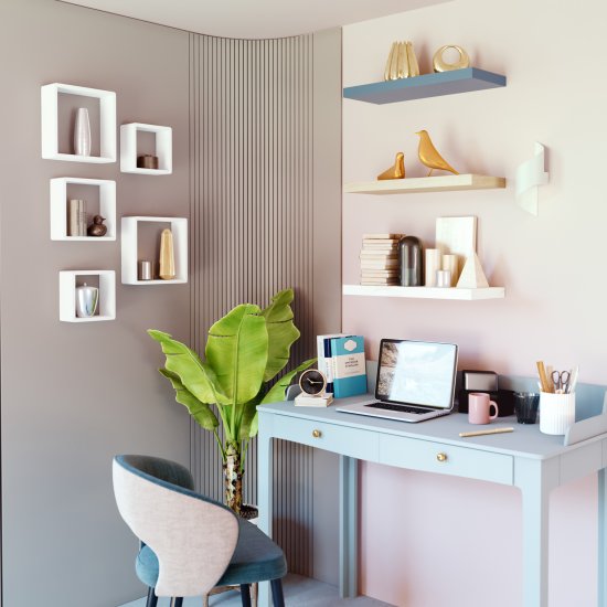 Полка настенная Spaceo 20x20 см/24x24 см/28x28 см МДФ цвет белый 3 шт