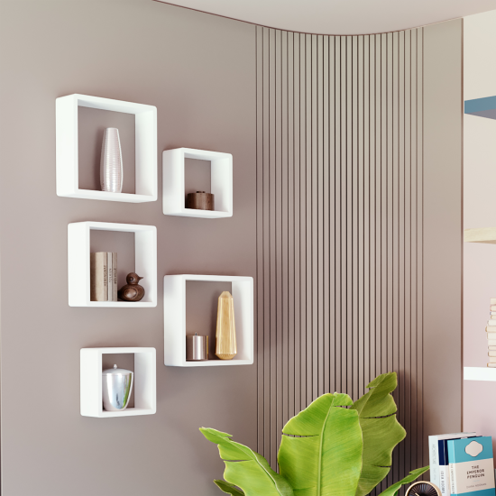 Полка настенная Spaceo 20x20 см/24x24 см/28x28 см МДФ цвет белый 3 шт