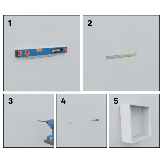 Полка настенная Spaceo 20x20 см/24x24 см/28x28 см МДФ цвет белый 3 шт