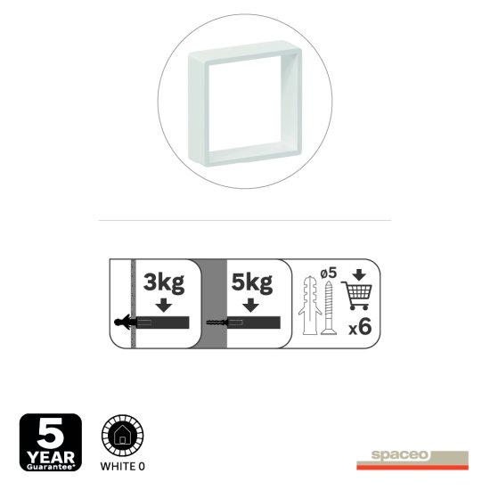 Полка настенная Spaceo 20x20 см/24x24 см/28x28 см МДФ цвет белый 3 шт
